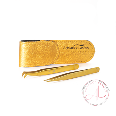 Gold Russian Volume - Straight ⭐️ Tweezers Set