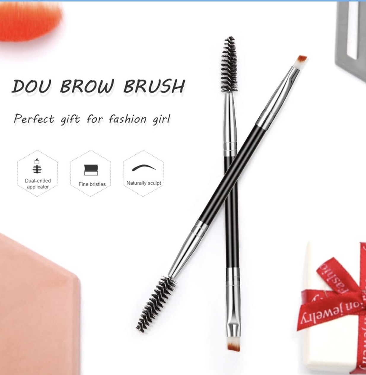 3 pack Tinting Angled Eyebrow, Fit for Gel and Cream (Silver)